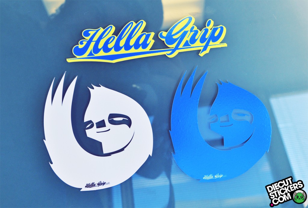 Hella Grip kiss-cut stickers.
